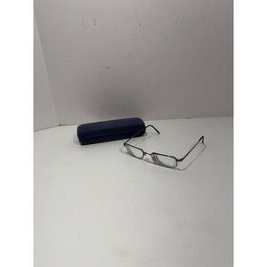 Flexon Gunmetal Rectangle Eyeglasses 49-18-140 Memory Metal Frames with Case